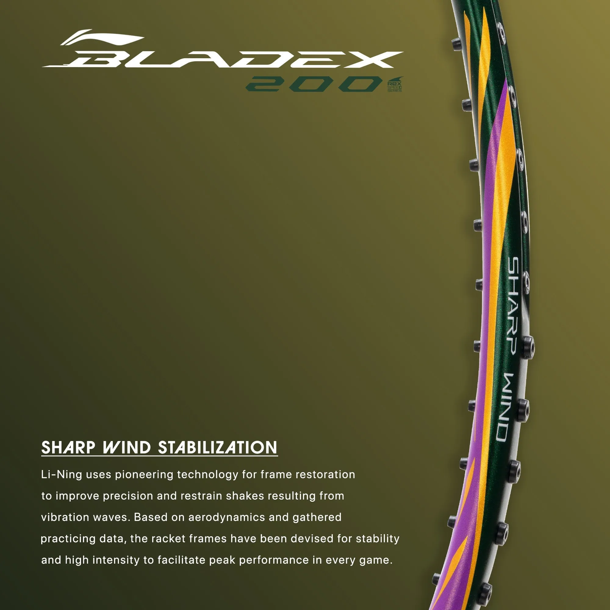 Li-Ning BladeX 200R Strung Badminton Racquet (Green / Gold)