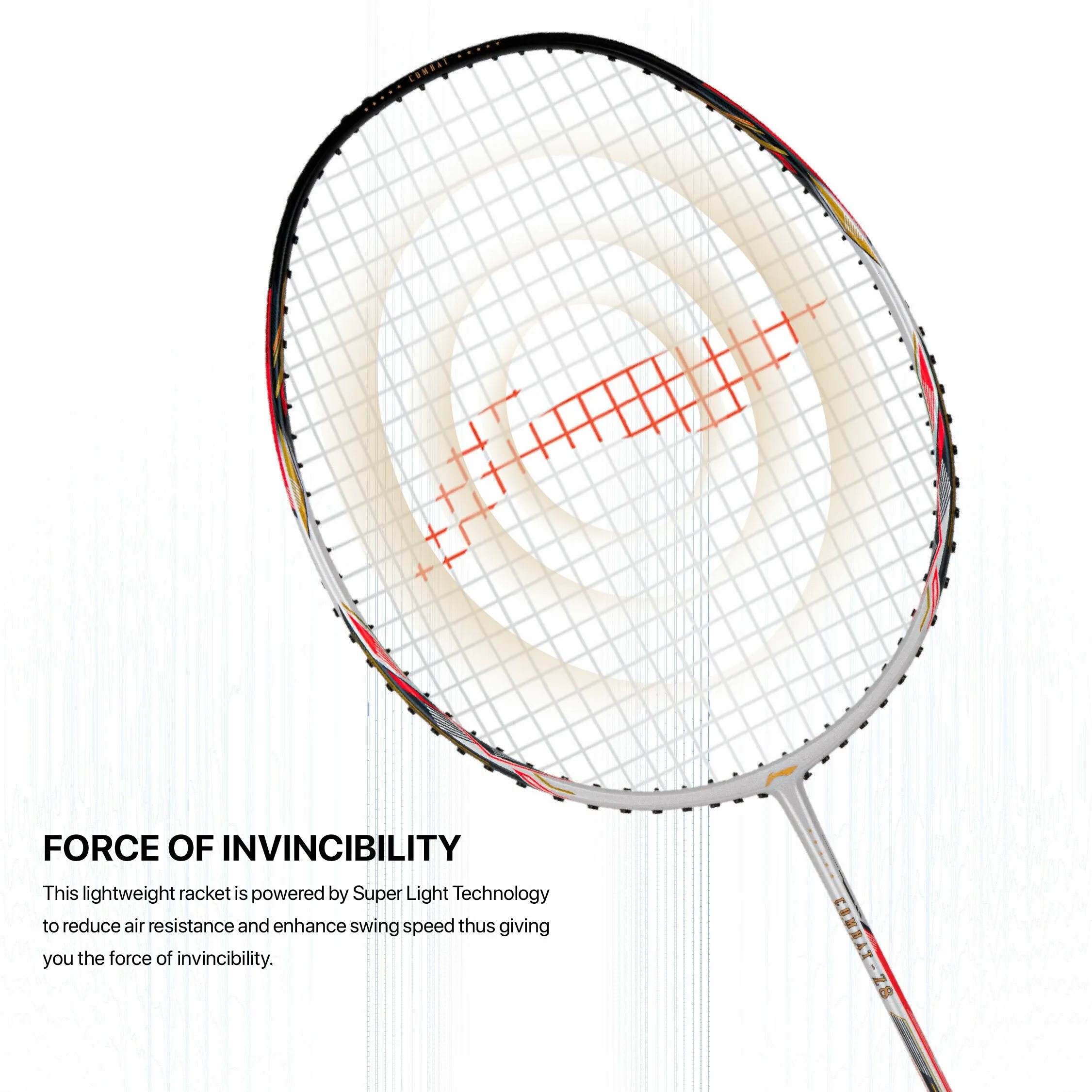 Li-Ning Combat Z8 Strung Badminton Racquet (Orange / White / Black)