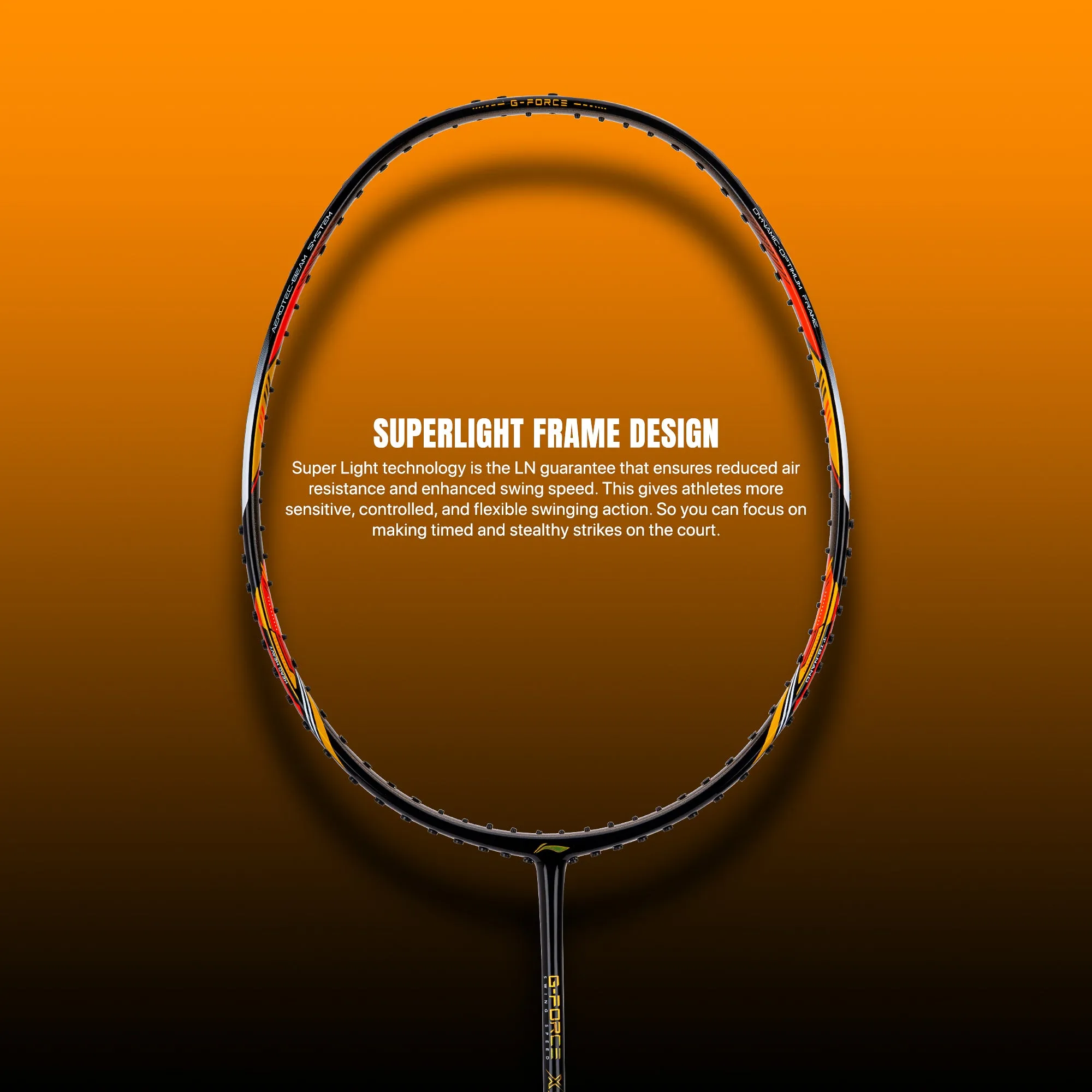 Li-Ning G-Force X5 Strung Badminton Racquet (Black / Orange)