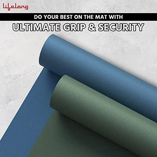 Lifelong Yoga mat for Women & Men EVA Material 4mm Anti-Slip Yoga Mat with Strap for Gym Workout|Exercise Mat For Home Gym|Yoga Mat For Gym Workout and Yoga Exercise (6 Months Warranty) Green