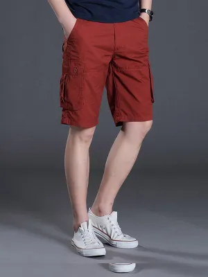 New Thin Workwear Shorts Solid Color Loose Multi-Pocket Straight Casual Pants