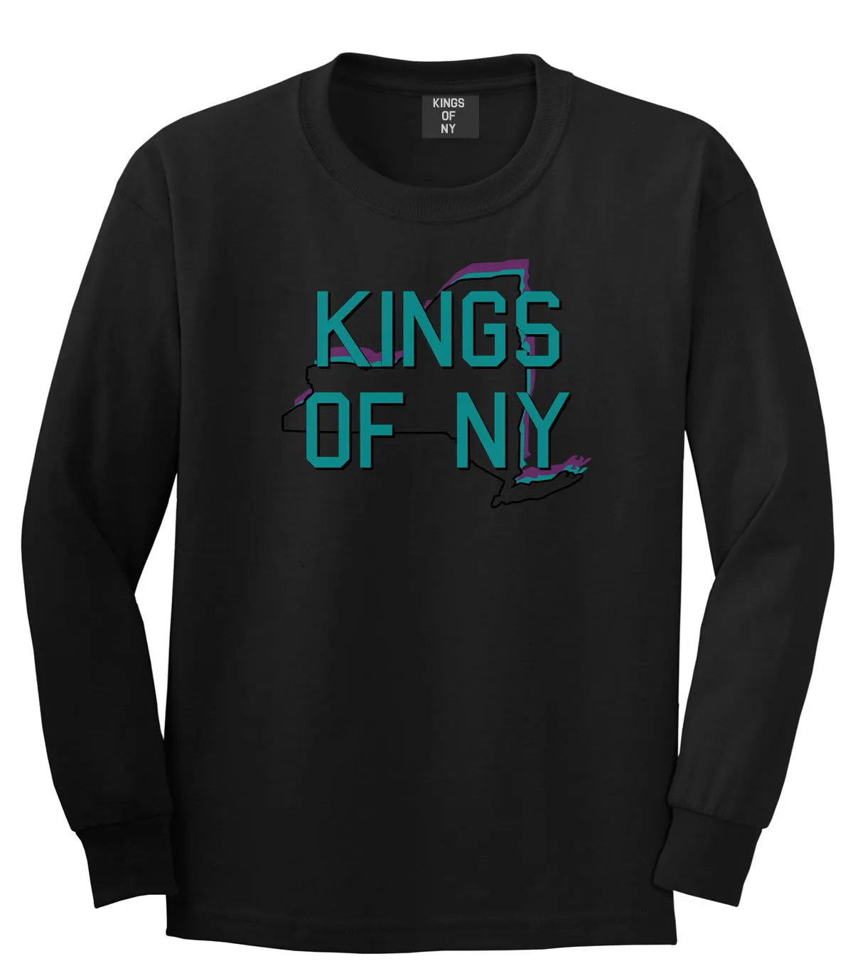 New York State Outline Boys Kids Long Sleeve T-Shirt