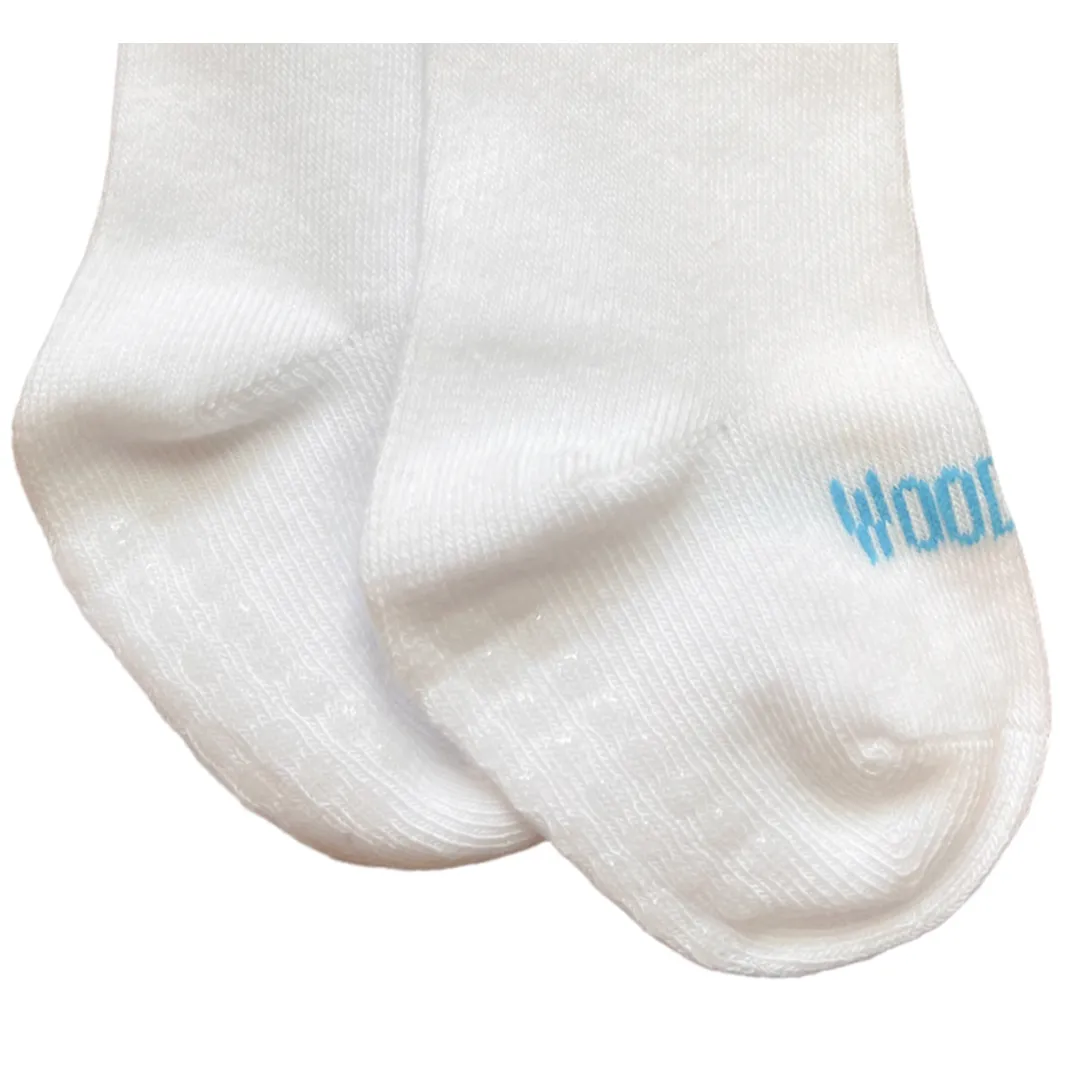 NEWBORN AFO Baby Knee Socks, White 5 Pack