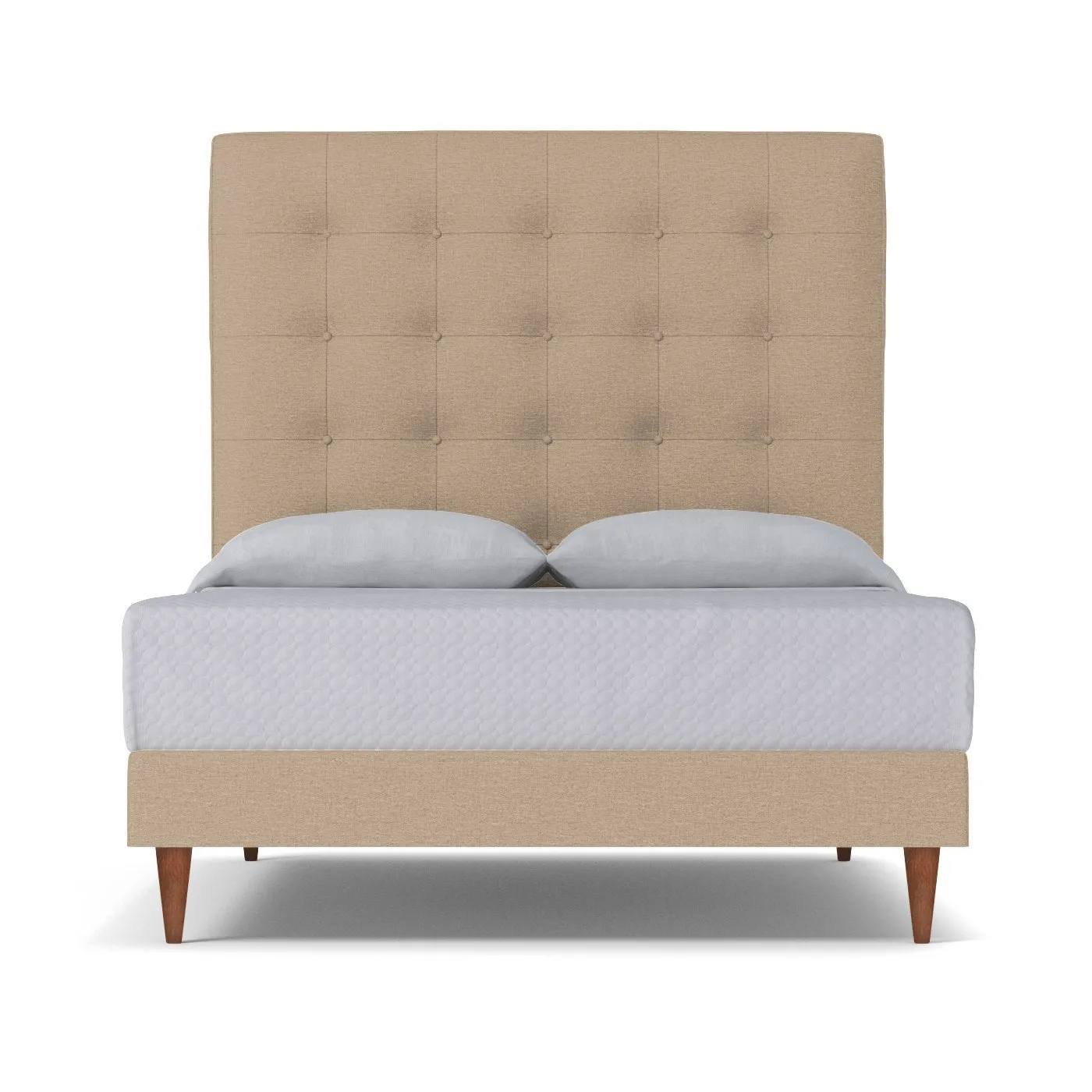 Palmer Upholstered Bed CAL KING in BEIGE - CLEARANCE