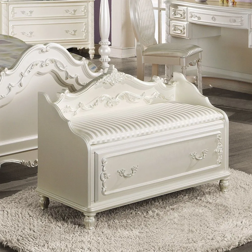 Pearl - Bench With Storage - Pearl White