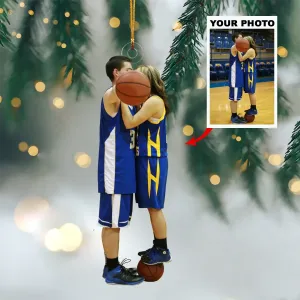 Personalized Photo basketball shape acrylic Ornament, Gift For basketball player, Personalized Christmas Photo Ornament