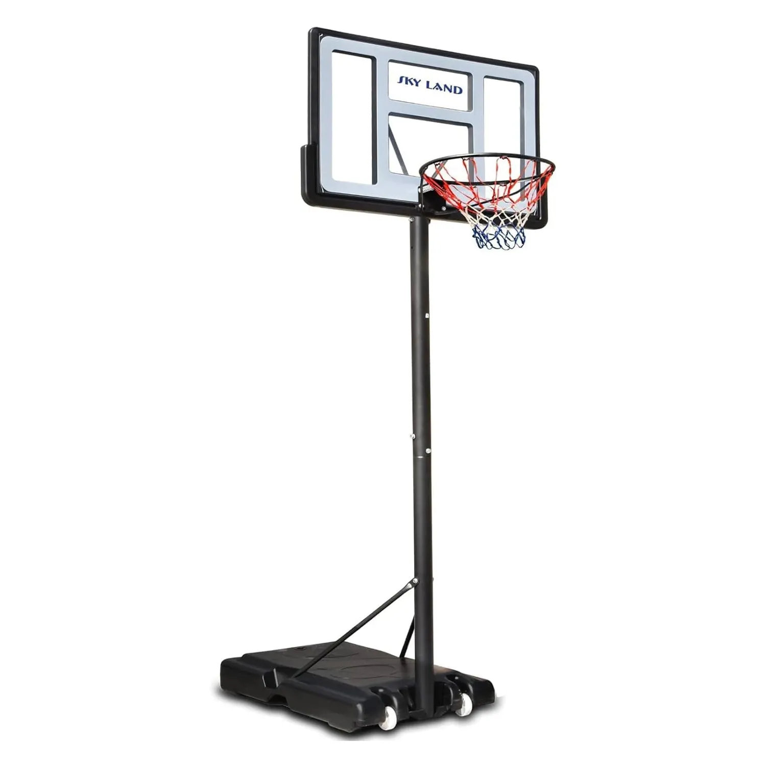 Portable Basketball Hoop EM-1873 Goal on Wheels Adjustable Height 5-10 FT, 44" Backboard For Adults & Kids, Outdoor Basketball Hoop Stand