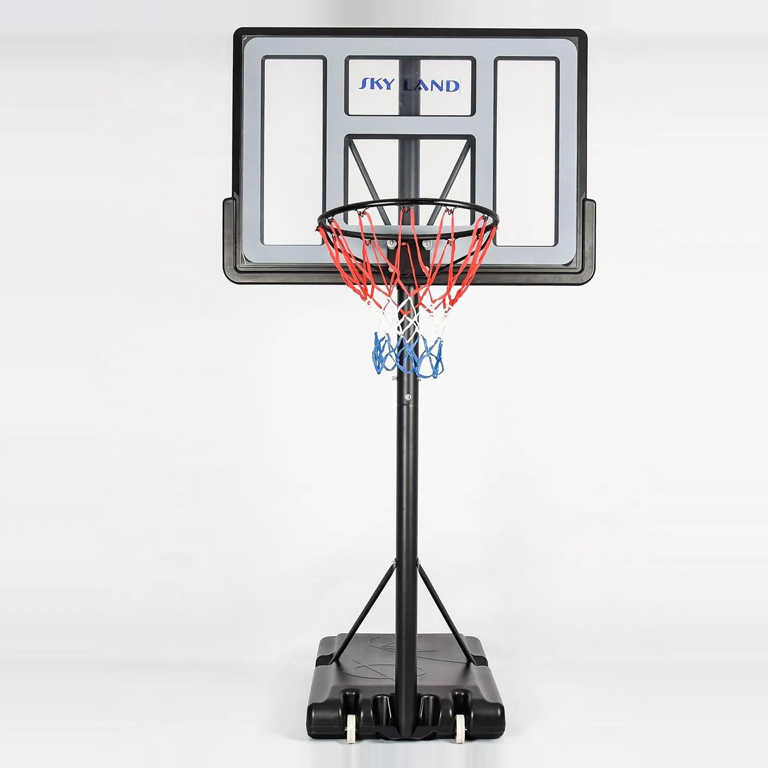 Portable Basketball Hoop EM-1873 Goal on Wheels Adjustable Height 5-10 FT, 44" Backboard For Adults & Kids, Outdoor Basketball Hoop Stand