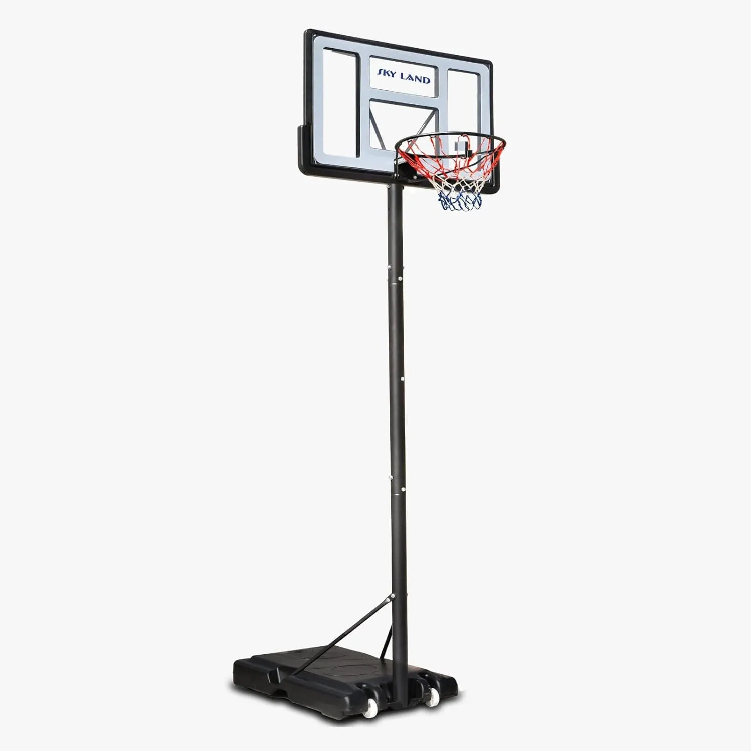 Portable Basketball Hoop EM-1873 Goal on Wheels Adjustable Height 5-10 FT, 44" Backboard For Adults & Kids, Outdoor Basketball Hoop Stand