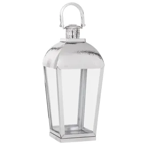 Portico Hammered Stainless Steel Lantern LG