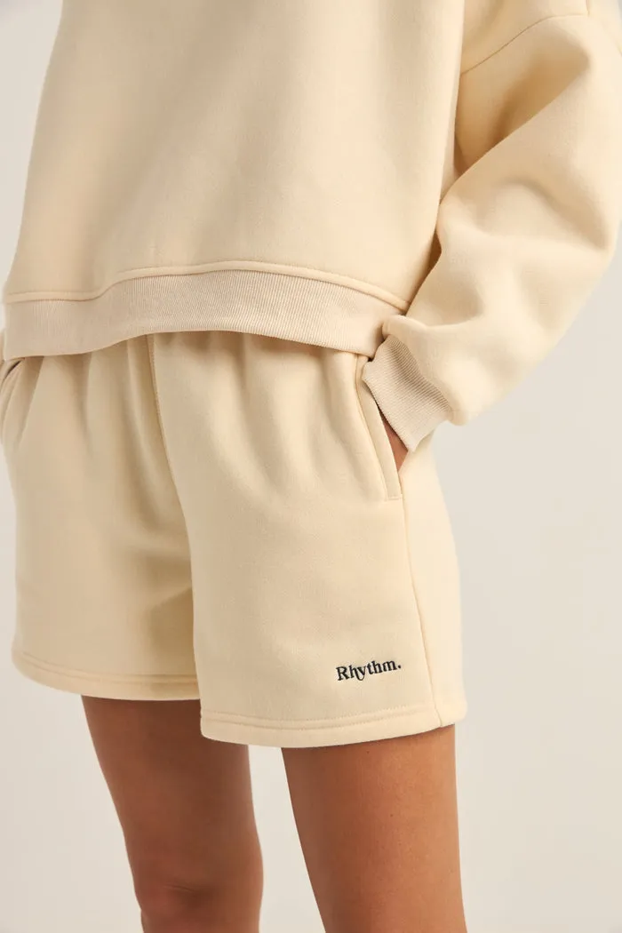 Rhythm Logo Fleece Shorts - OATMEAL