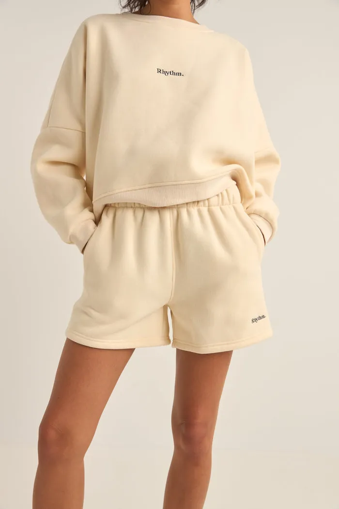 Rhythm Logo Fleece Shorts - OATMEAL