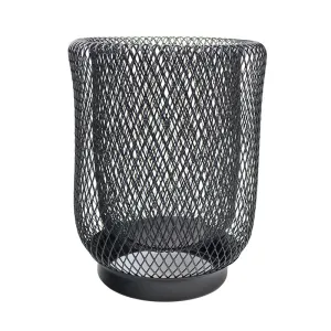 Set of Four Geometric Black Iron Mesh Hurricane Lantern Holders 17cm