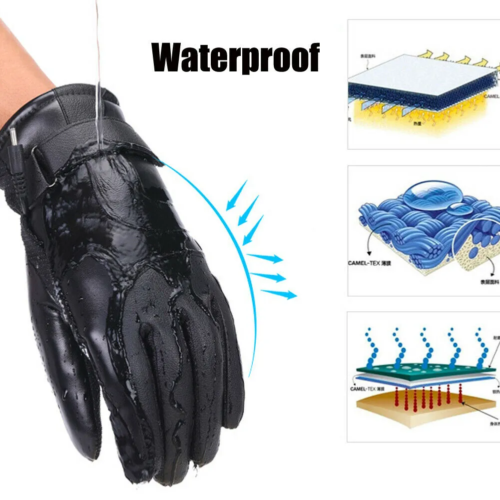 Sidiou Group Anniou Winter Electric Heated Gloves Windproof Cycling Warm Heating Touch Screen Skiing Gloves USB Powered For Men Women