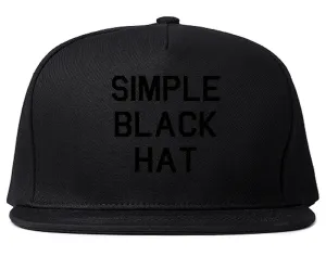 Simple Black Snapback Hat Cap