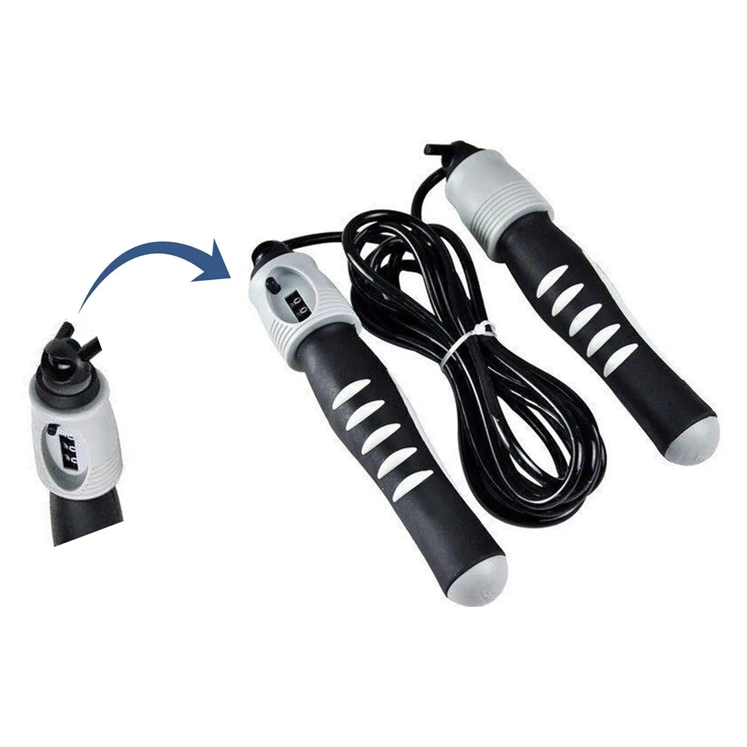 Skipping Rope with Counter EM-9312-Gray Super-speed ball-bearings that ensure smooth