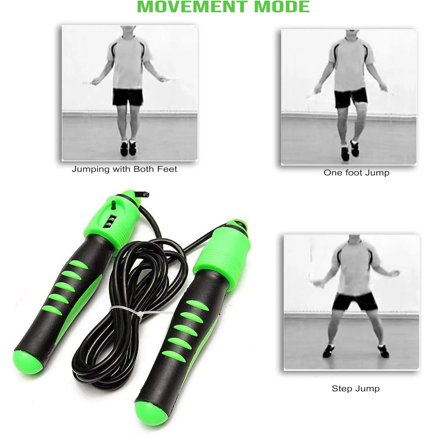 Skipping Rope With Counter EM-9312-Green Nylon rope assembly and very easy to use