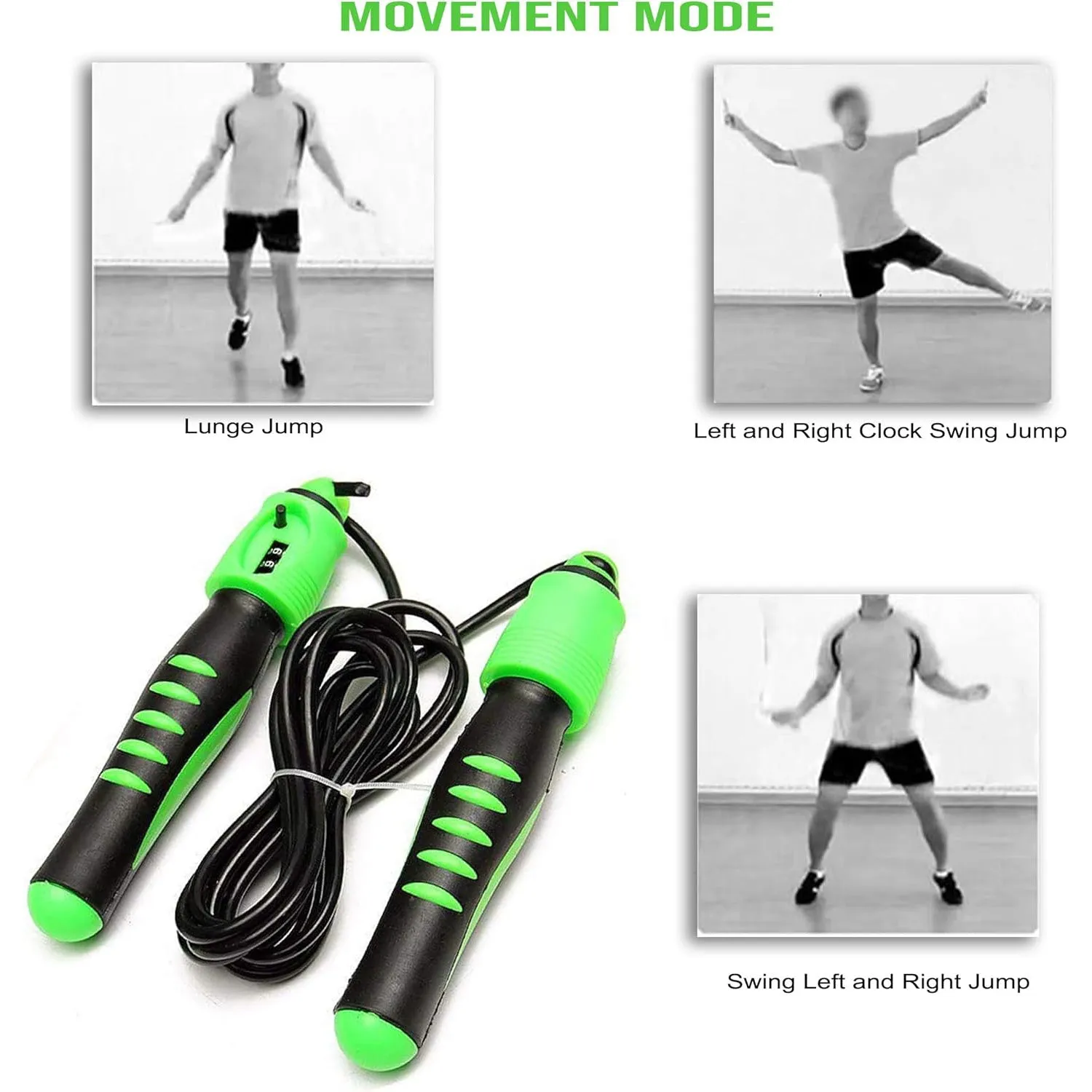 Skipping Rope With Counter EM-9312-Green Nylon rope assembly and very easy to use