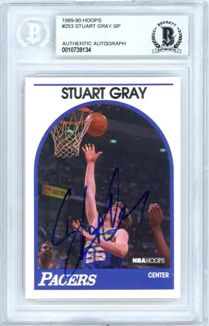 Stuart Gray Autographed 1989-90 Hoops Card #253 Indiana Pacers Beckett BAS #10739134