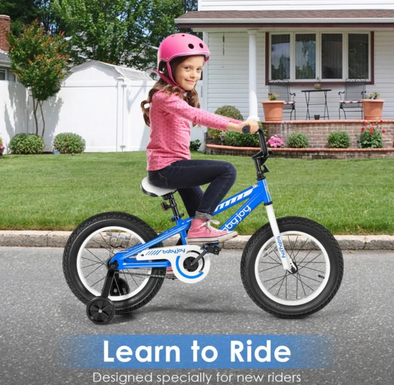 Super Fun 16” Children’s Bicycle Pedal Bike With Removable Training Wheels | Ages 5-8 | Safe, Stable, Sturdy | Thick Tires | Adjustable Seat | Reflectors