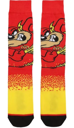 Tasmanian Devil Flash Cartoon Socks, Fun Novelty Unisex 360 Degree Artwork Character Designed Crew Socks