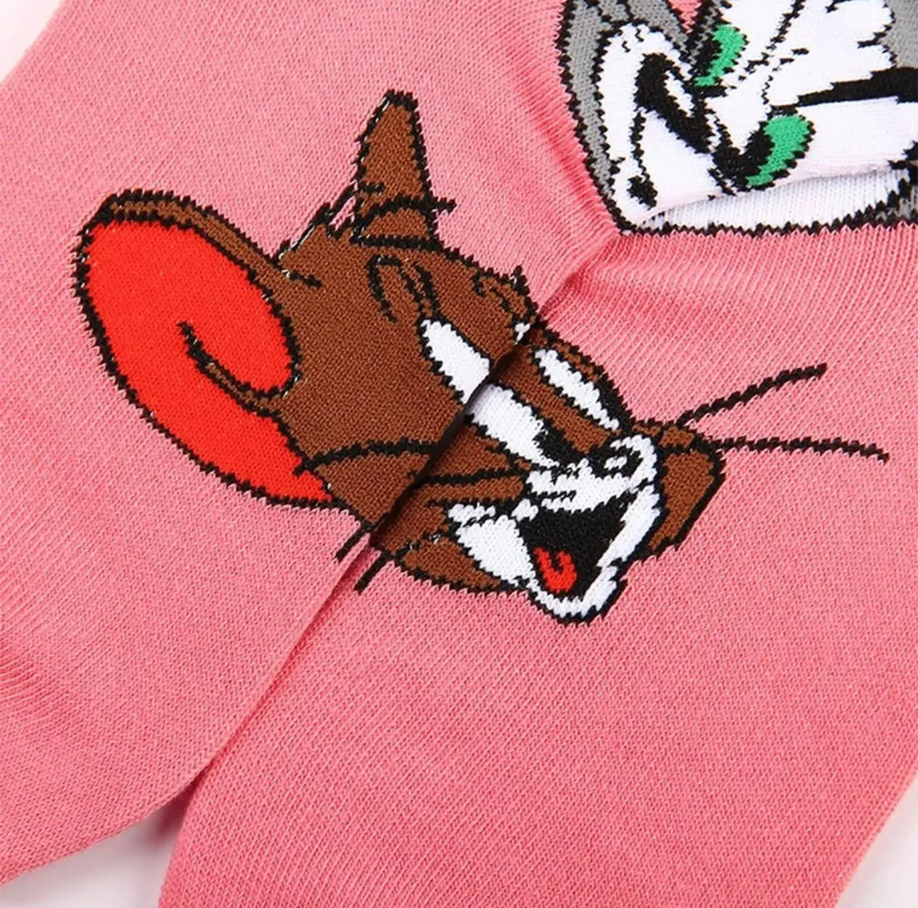 Tom & Jerry Cartoon Socks, Fun Novelty Unisex 360 Degree Artwork Character Designed Crew Socks