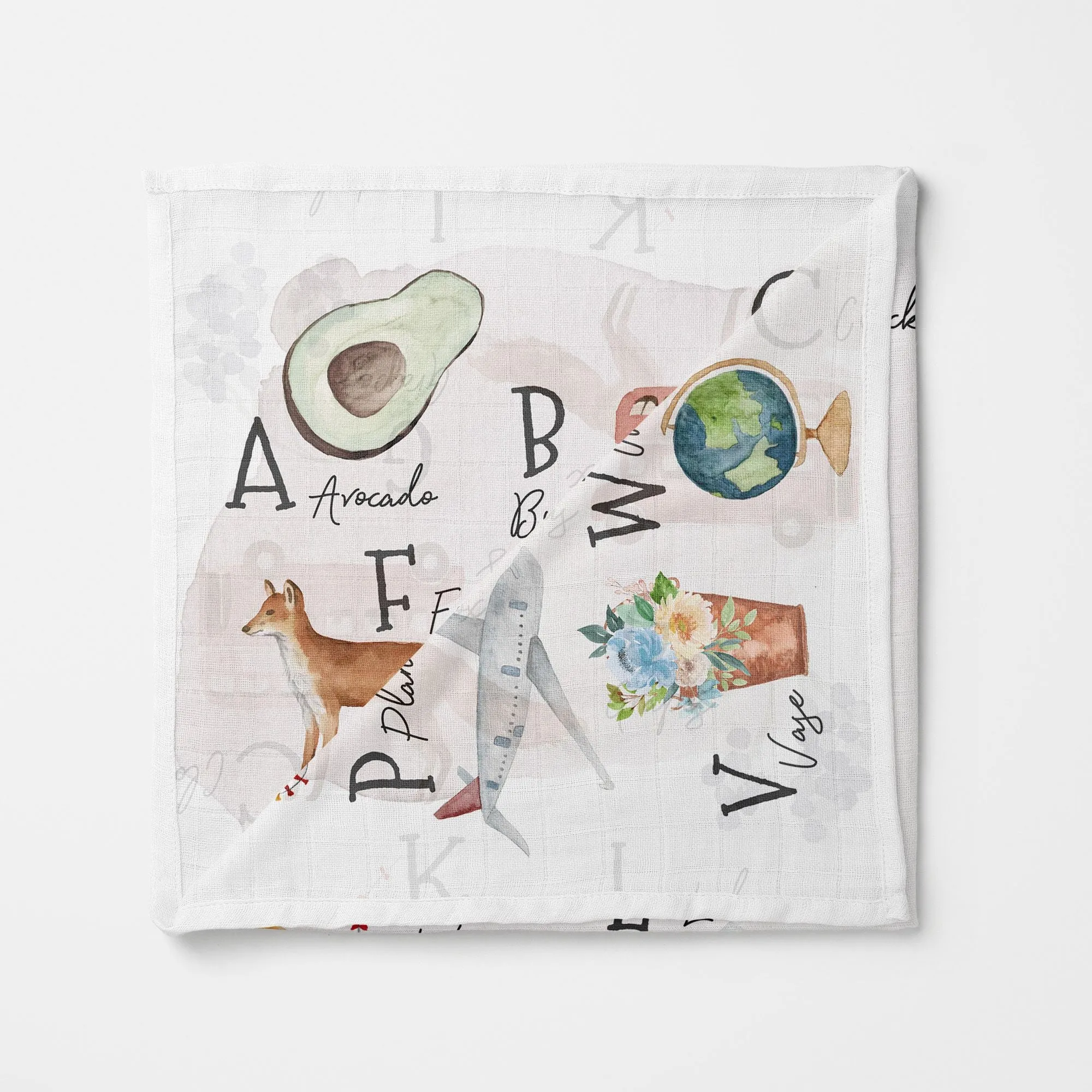 Tubed Bamboo Swaddle Blanket -  Alphabet